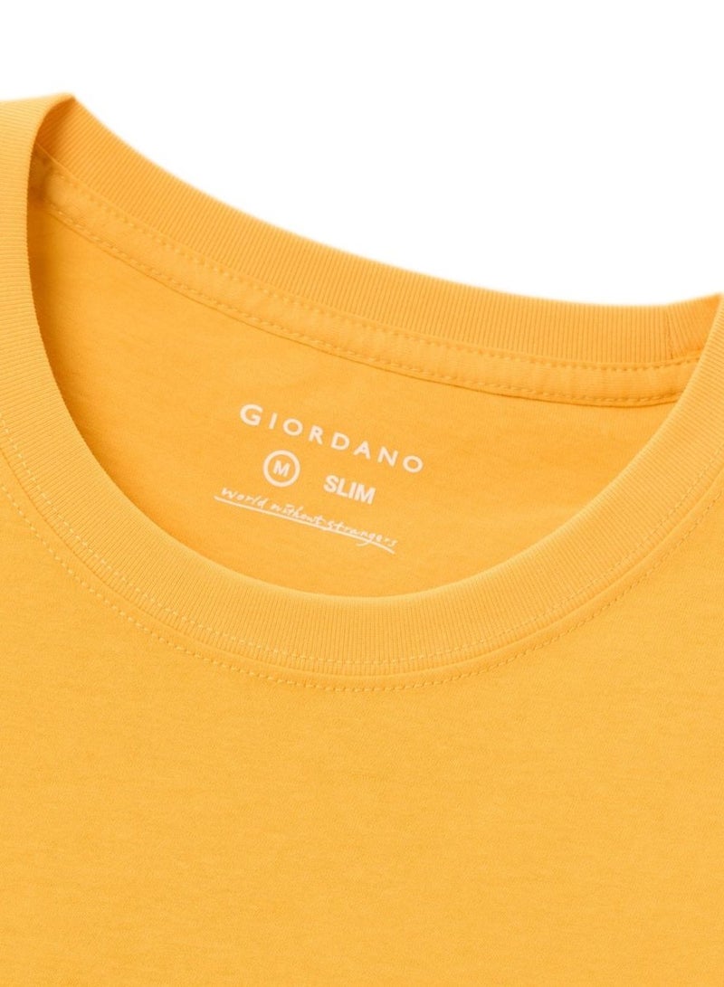 GIORDANO Men’s Slim Cotton Crew Neck Signature Print Tee - Image 3